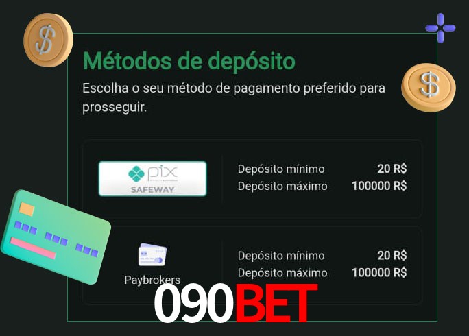 O cassino 090Bet oferece uma grande variedade de métodos de pagamento